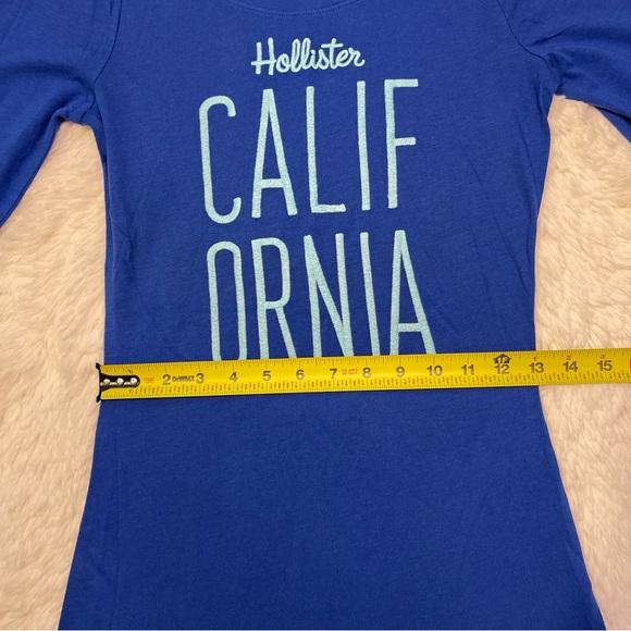 Hollister Blue Scoop Neck Long Sleeve Top - Picture 8 of 8